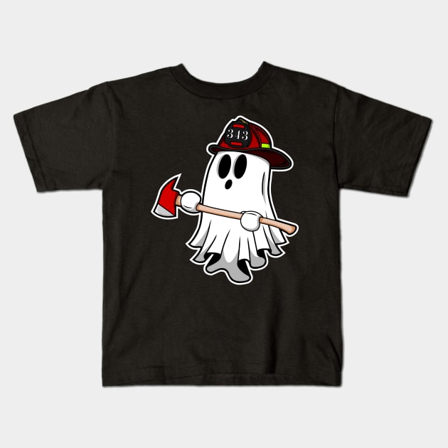 Ghost Firefighter Axe Kids T-Shirt by BG